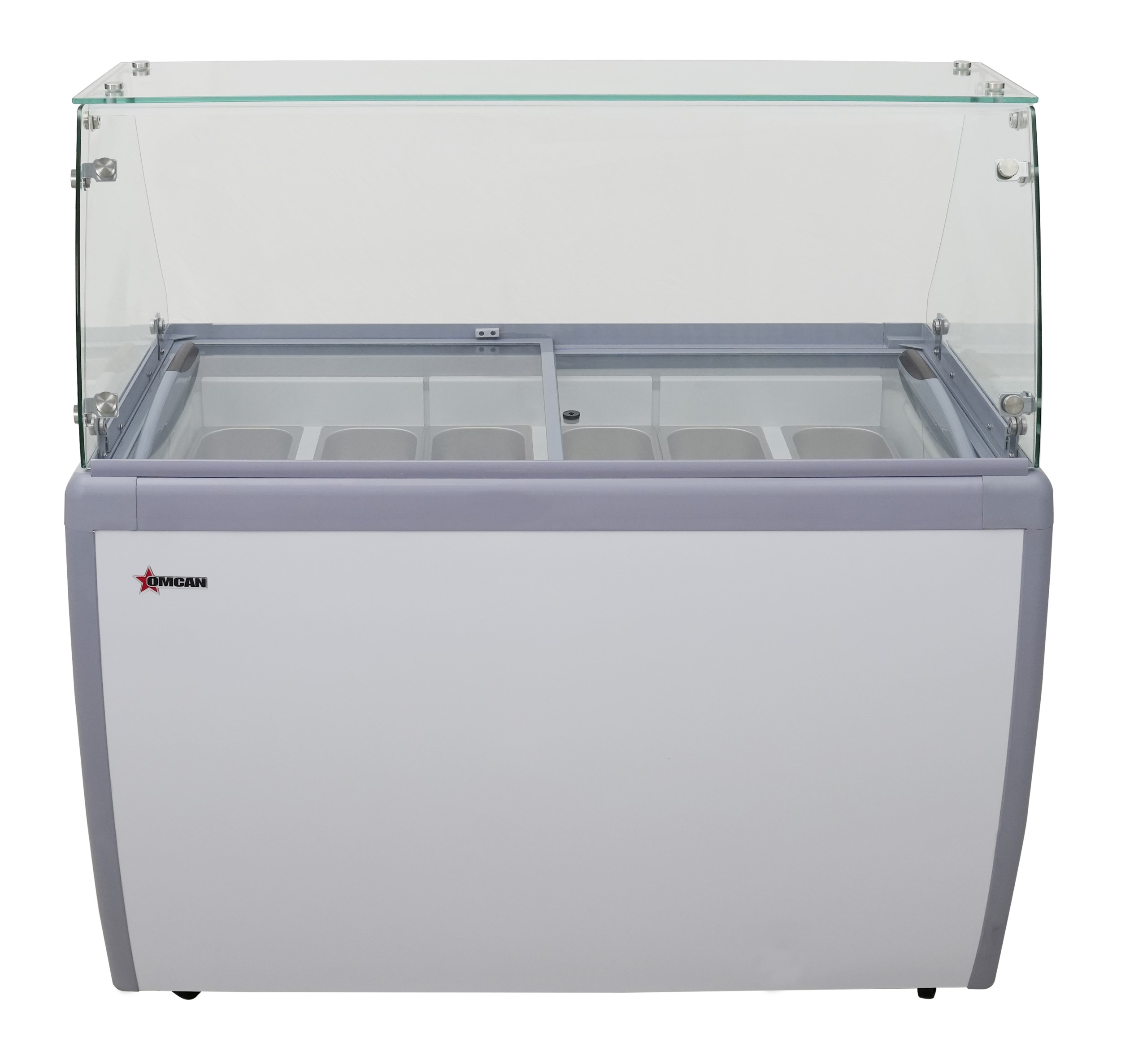 50″ Nine (9) Pan Gelato Dipping Cabinet with Flat Sneeze Guard