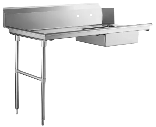 Omcan Left Side Soiled Dish Table with Sink — Size: 72"