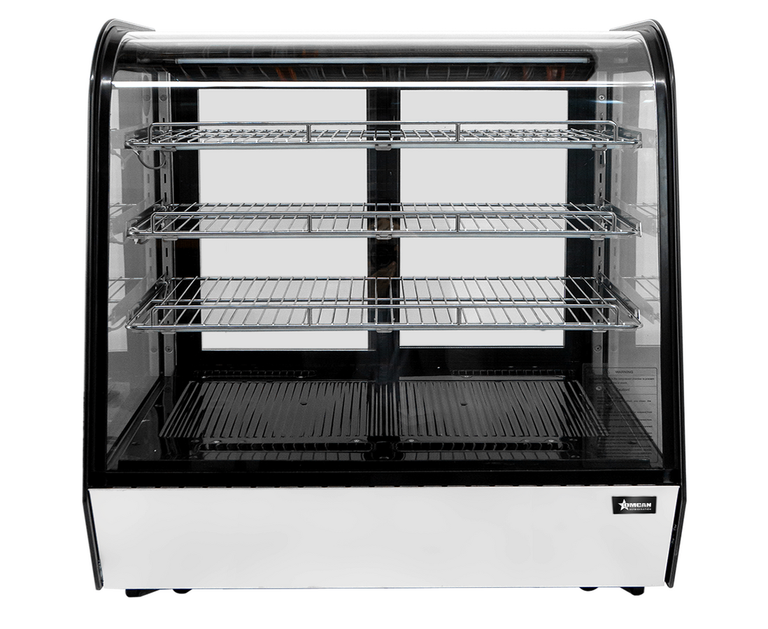 48″ Three (3) Shelf Countertop Curve Glass Refrigerated Display, 8 cu.ft. (225 Liters)