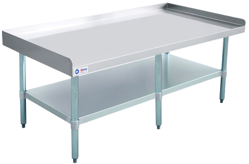 Omcan Stainless Steel Equipment Stand with Stainless Steel Undershelf and 6 Legs — Size: 30" x 60"