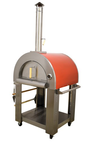 32″ Wood Fired Pizza Oven Stainless Steel with Red Enamel Coating Shield 32″ Wood Fired Pizza Oven Stainless Steel with Red Enamel Coating Shield - 2