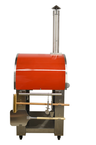 32″ Wood Fired Pizza Oven Stainless Steel with Red Enamel Coating Shield 32″ Wood Fired Pizza Oven Stainless Steel with Red Enamel Coating Shield - 3