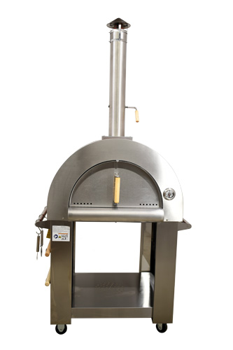 32″ Wood Fired Pizza Oven Stainless Steel with Red Enamel Coating Shield 32″ Wood Fired Pizza Oven Stainless Steel with Red Enamel Coating Shield - 4