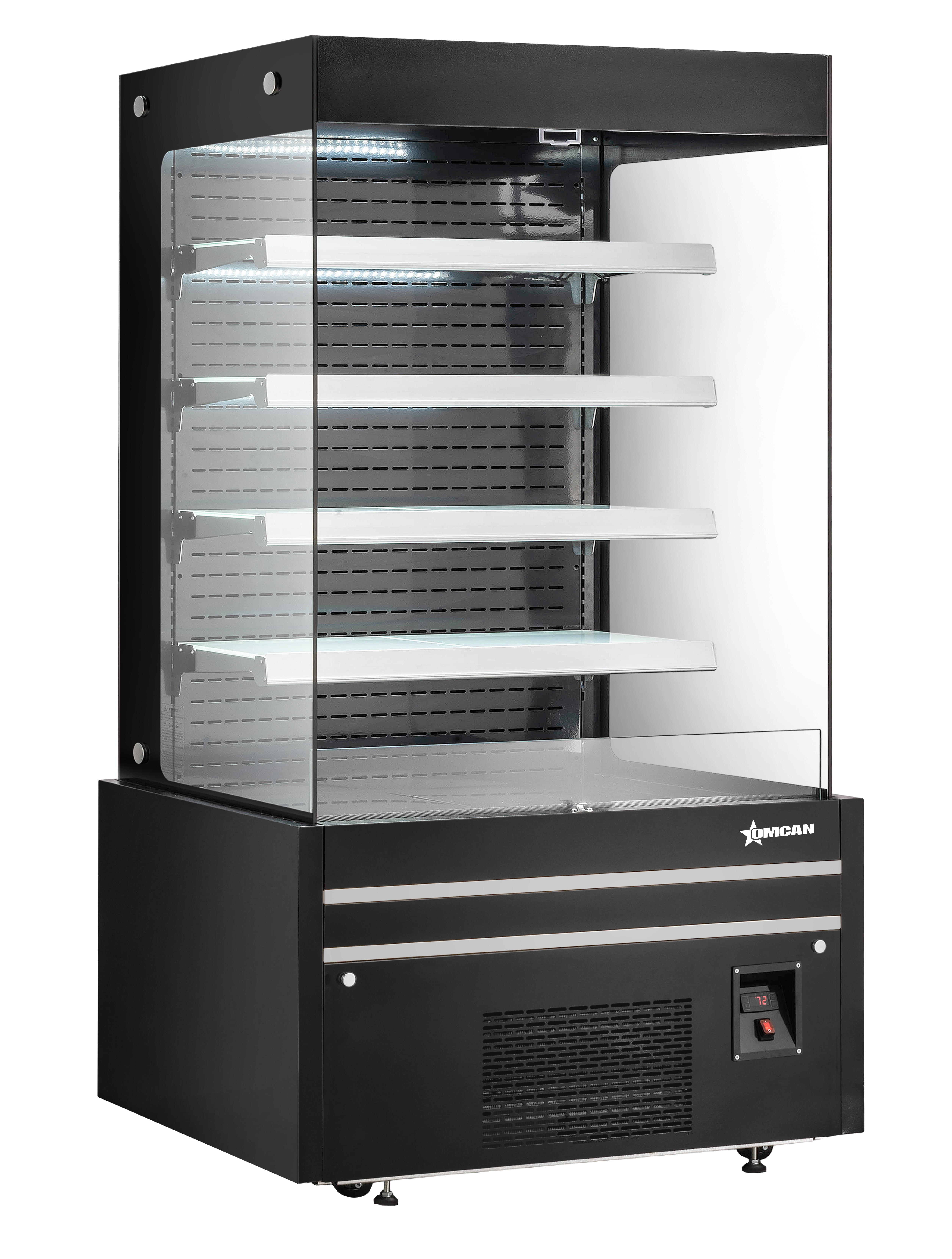 OMCAN 48” Four (4) Shelf Grab-and-Go Black Open Front Refrigerated Showcase, 19.77 cu.ft. (560 L), Black