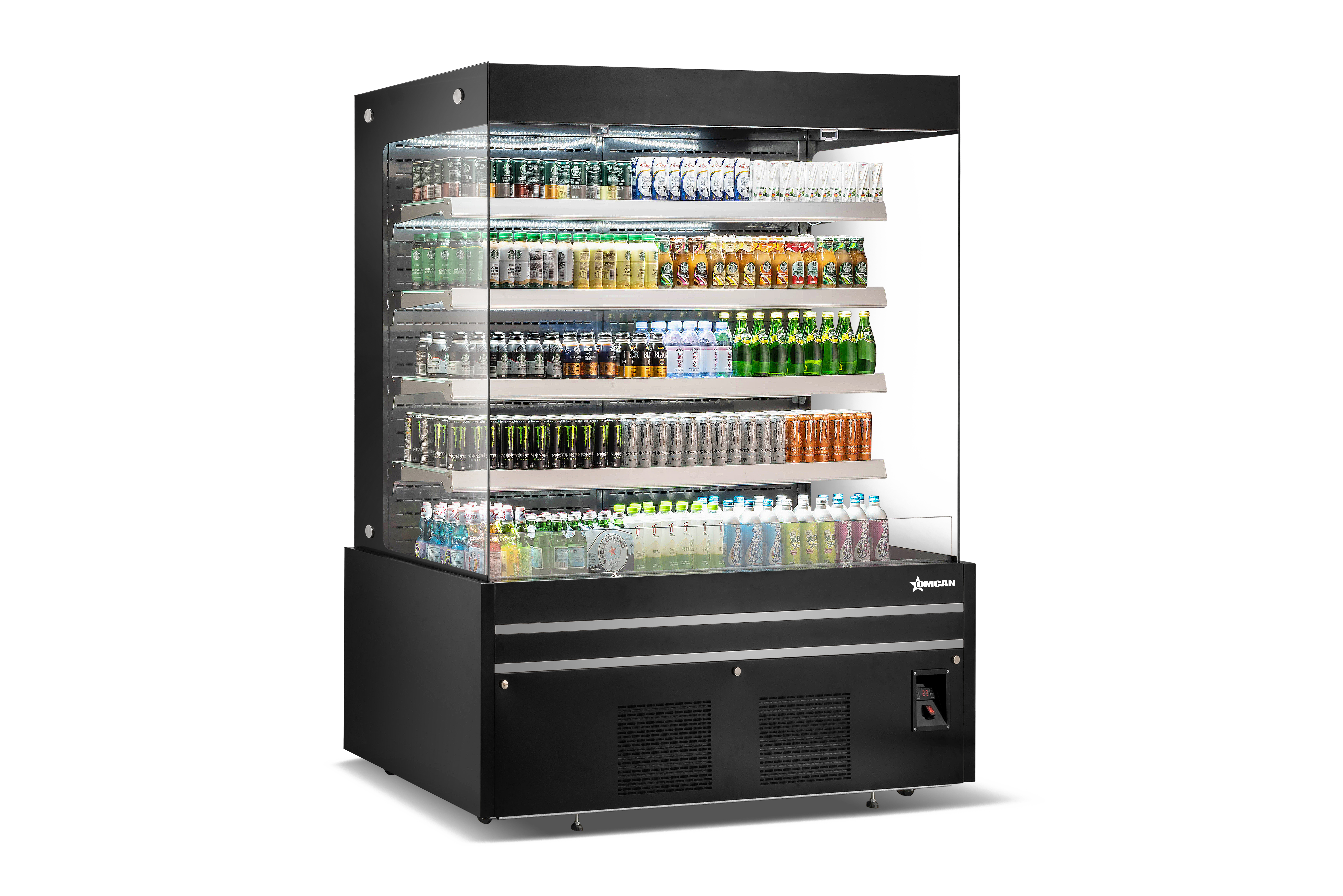 OMCAN 60” Four (4) Shelf Grab-and-Go Open Front Refrigerated Showcase, 33.90 cu.ft. (960 L), Black