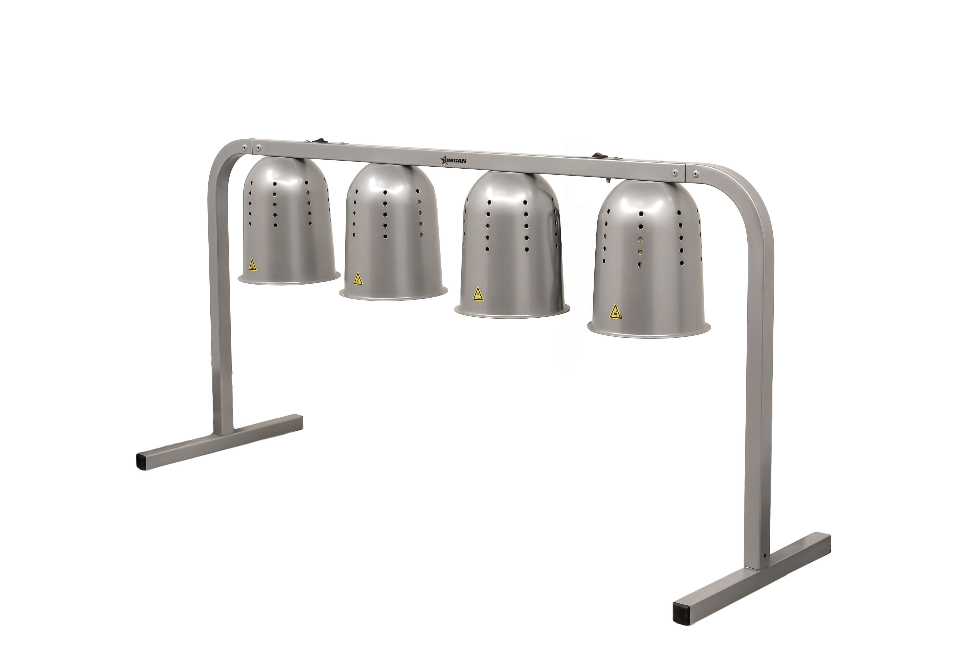 OMCAN 4-Bulb Commercial Portable Heat Lamp, Silver -  4 x 250W, 110V/60Hz/1Ph