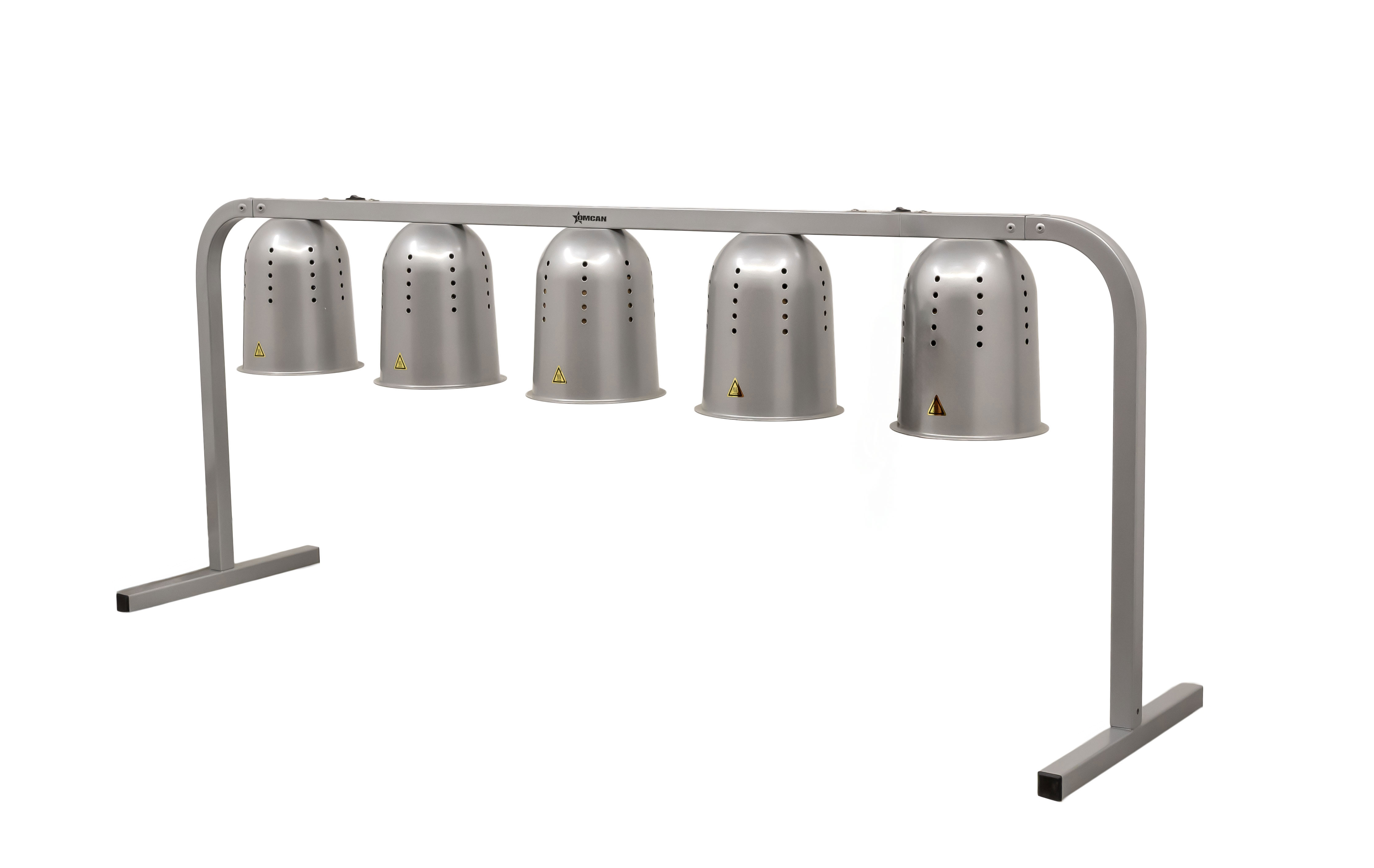OMCAN 5-Bulb Commercial Portable Heat Lamp, Silver -  5 x 250W, 110V/60Hz/1Ph