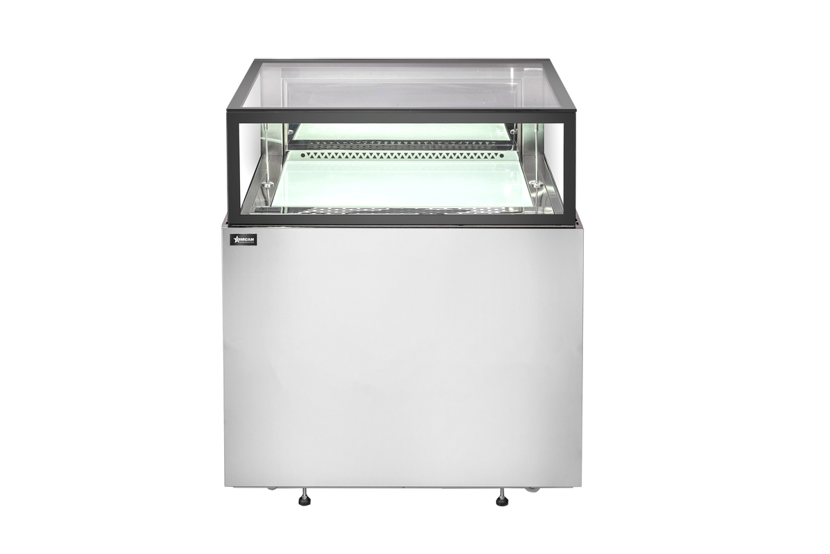 36” x 32” Flat Top Refrigerated Showcase, 9.6 cu.ft. (272 L), Stainless Steel
