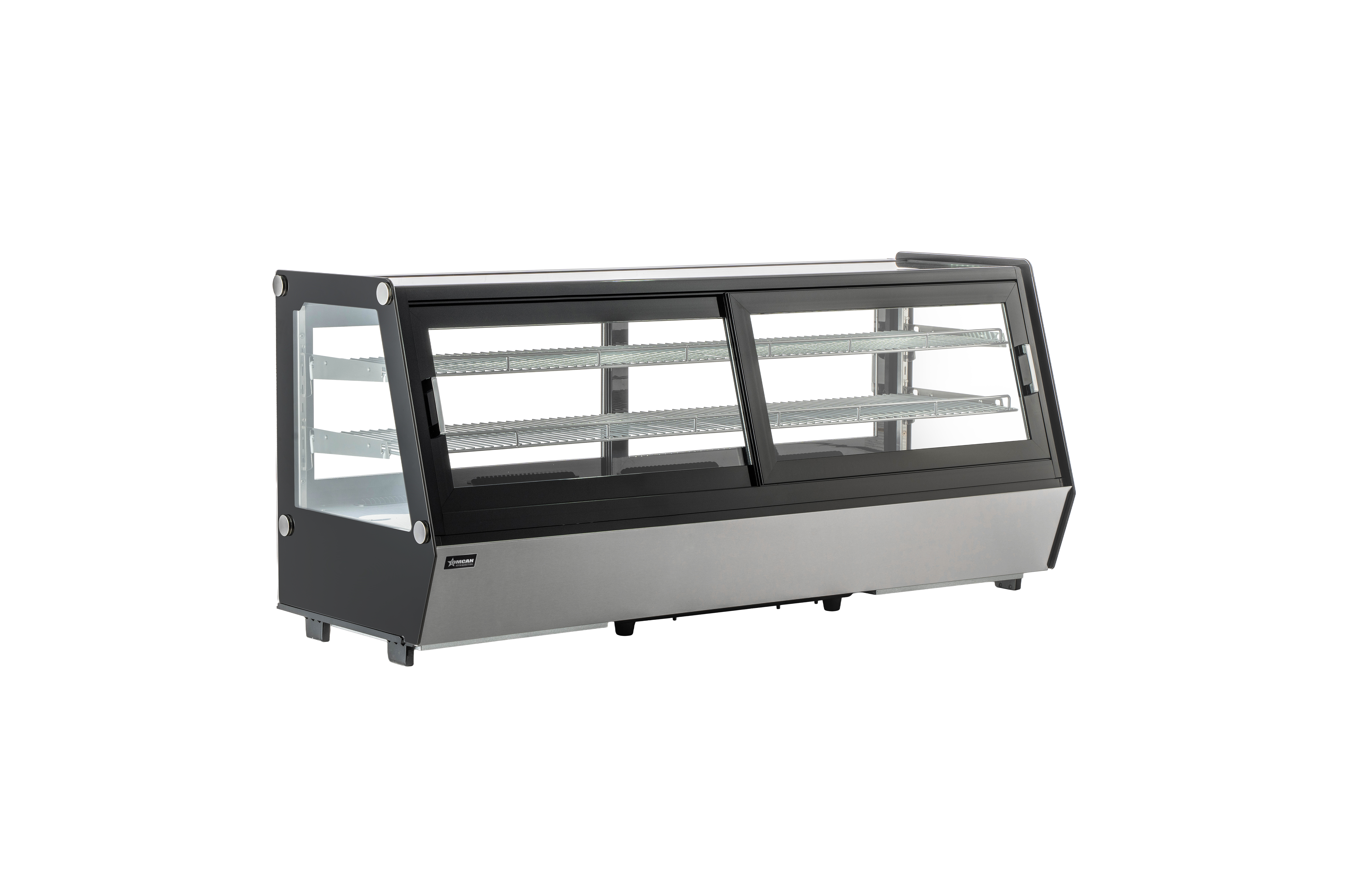 60” Two (2) Shelf Refrigerated Self-service Countertop Display Case, 8.01 cu. ft. (227 L), Black