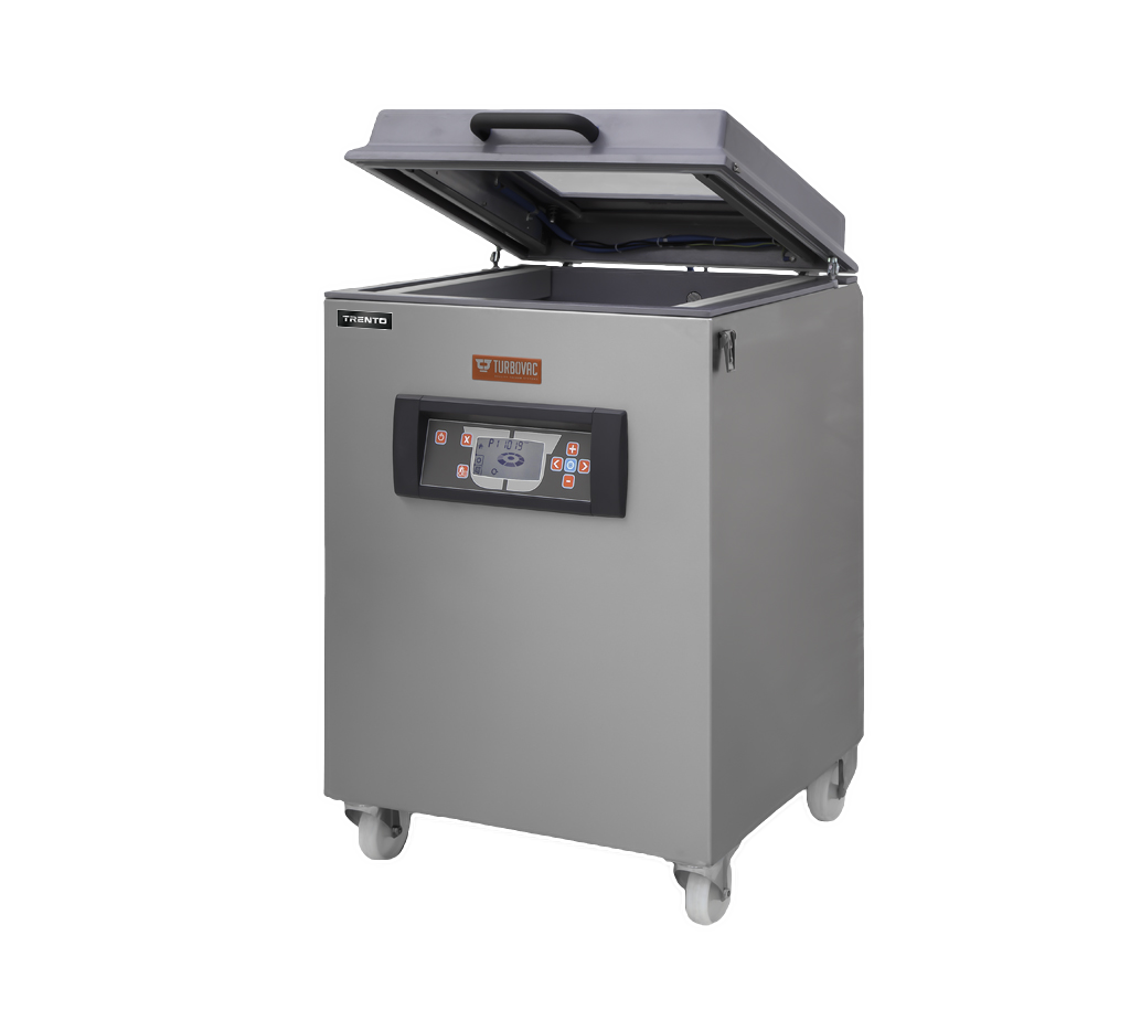 TRENTO Turbovac M70 Mobile Vacuum Packaging Machine with 2 X 18.3″ Seal Length and 40 m3 Vacuum Pump