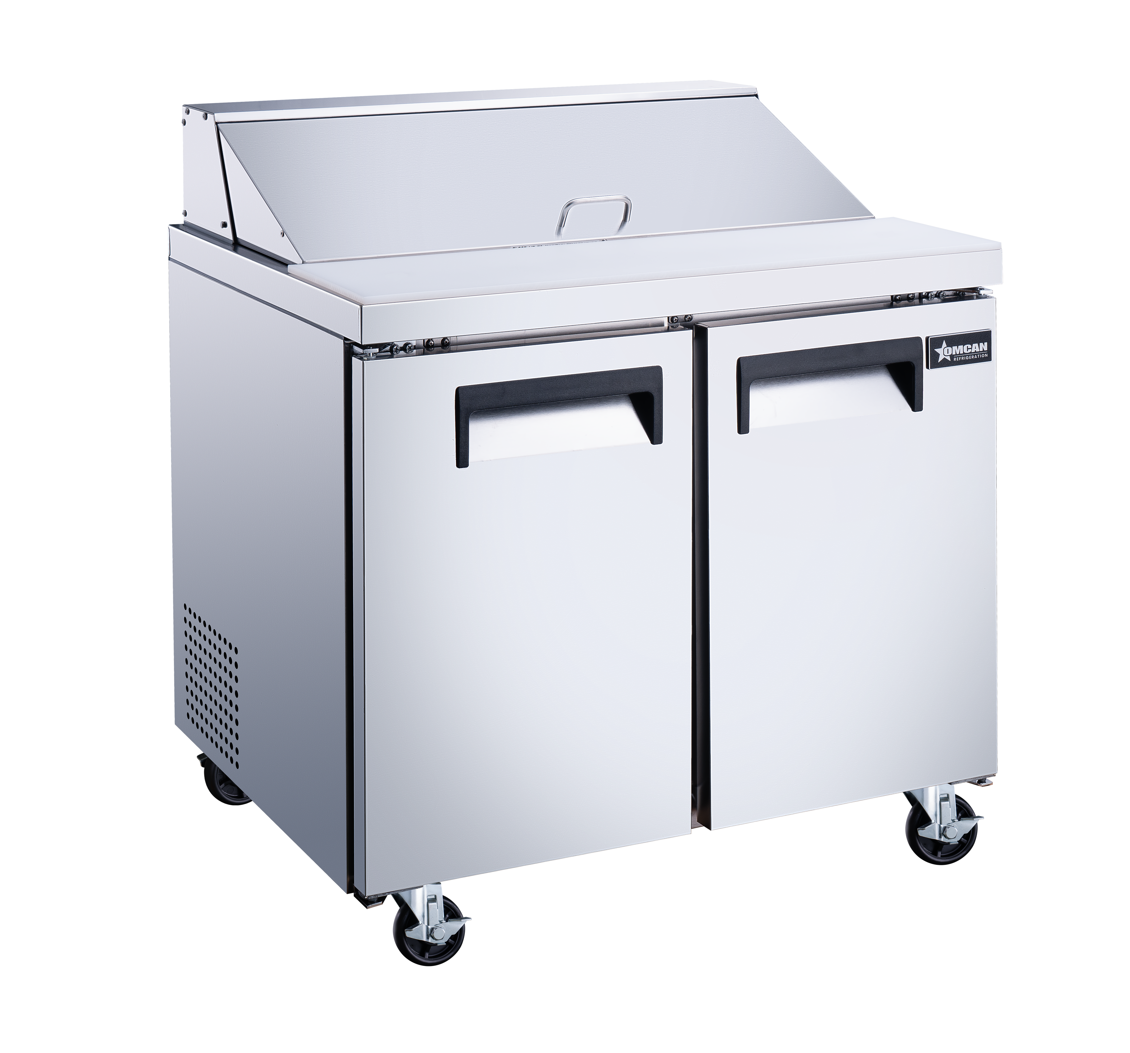 Omcan Two (2) Door Refrigerated Prep Table, . ( ), Stainless Steel — Size: 36" / Capacity: 9 cu ft