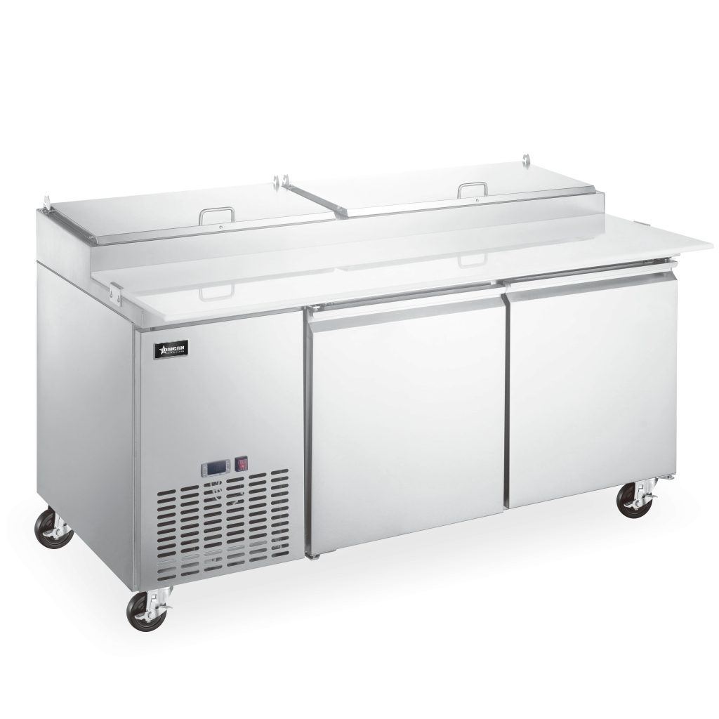71″ Two (2) Door Refrigerated Pizza Prep Table, 17 cu.ft. (481 L), Stainless Steel