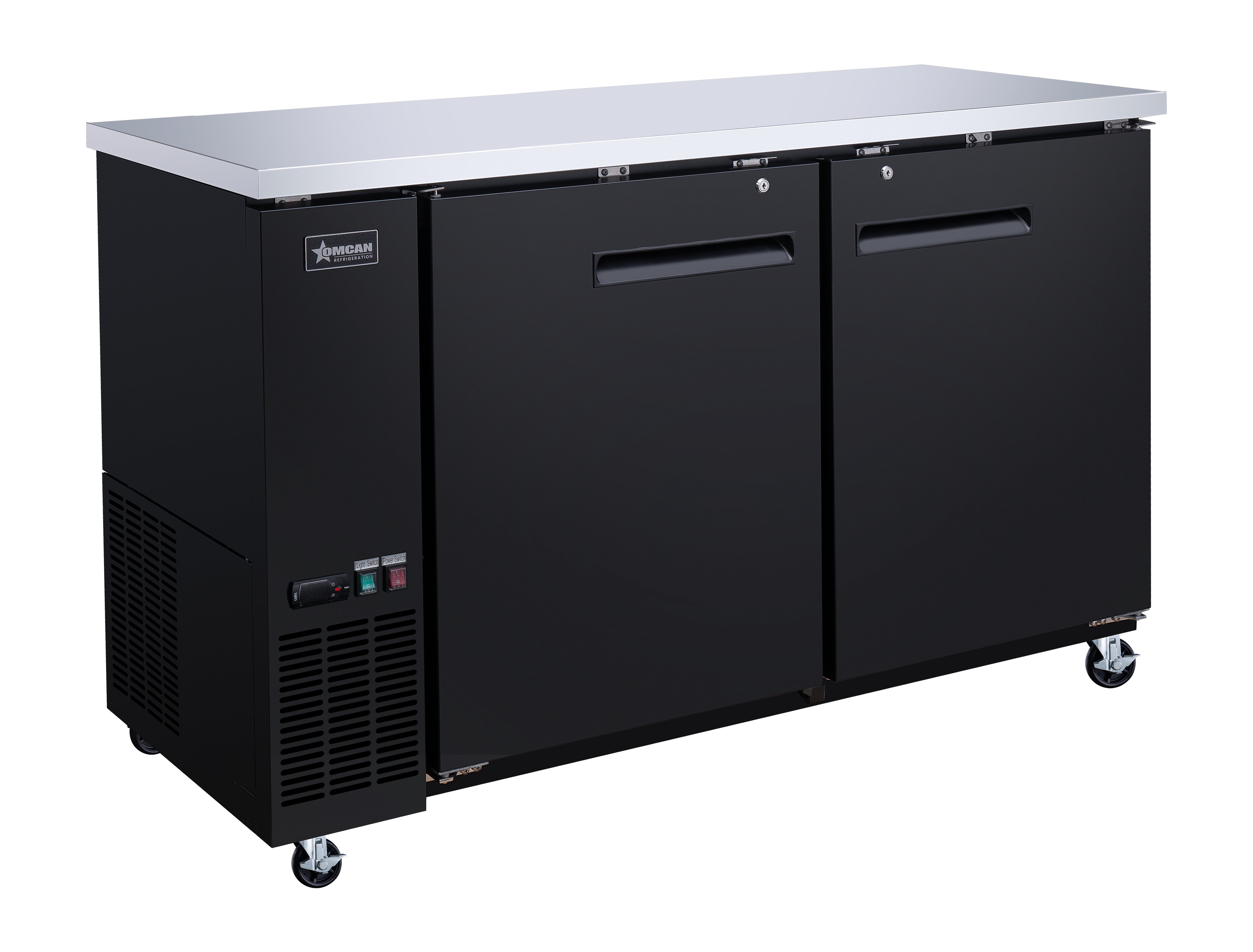 Omcan Solid 2-Door Bottle Cooler, . ( ) — Size: 61" / Capacity: 15.8 cu ft