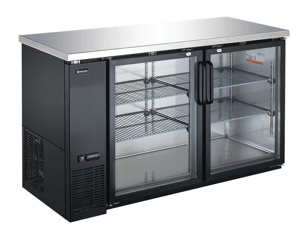 61″ Two (2) Glass Door Back Bar Cooler with Lock, 15.8 cu.ft. (446 L)