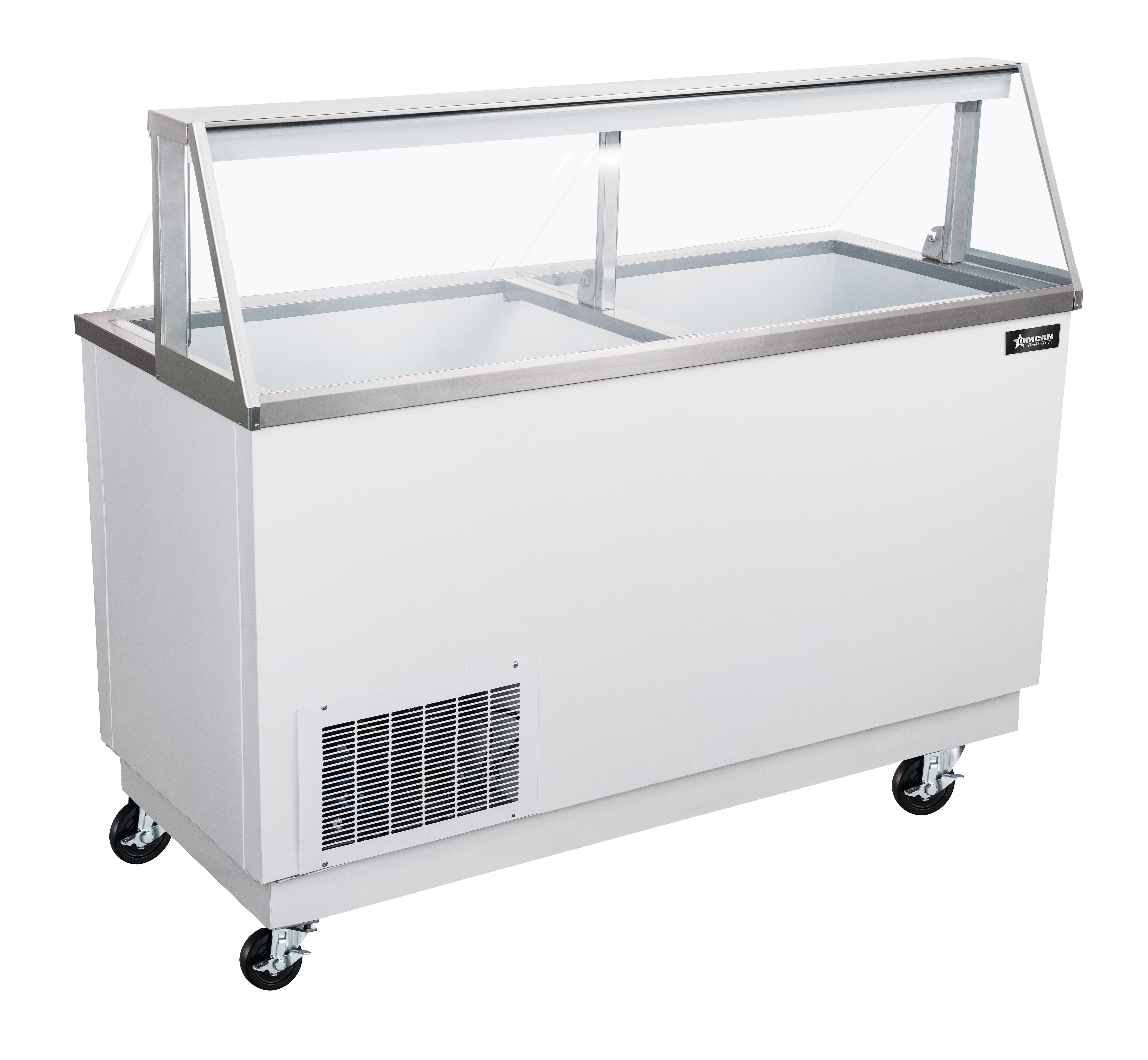 68” 12+8 Tubs Capacity Ice Cream Dipping Display with Sneeze Guard