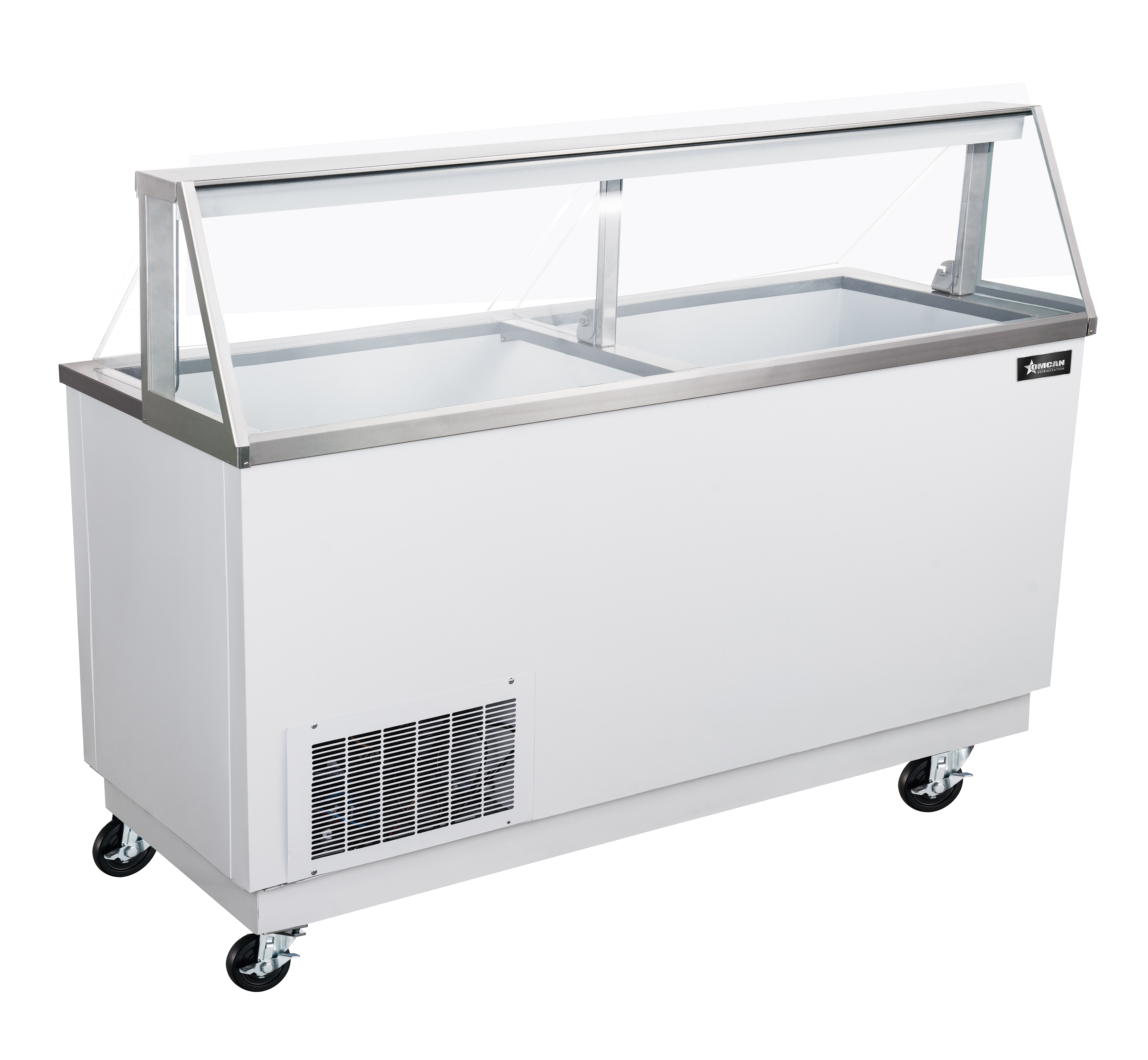 89” 16+12 Tubs Capacity Ice Cream Dipping Display with Sneeze Guard