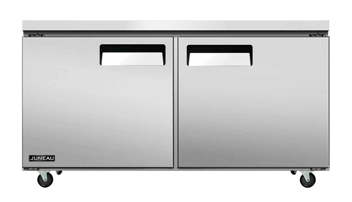 Juneau 60″ Two (2) Door Undercounter Refrigerator, 8.9 cu.ft. (252 L), Stainless Steel