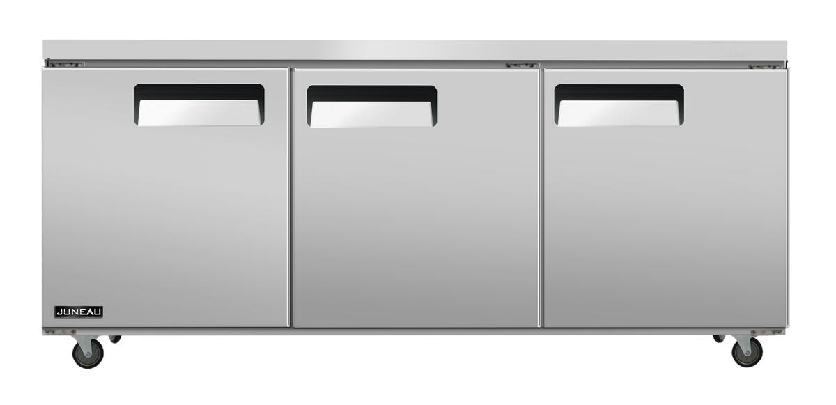 Juneau 72″ Three (3) Door Undercounter Freezer, 11 cu.ft. (308 L), Stainless Steel