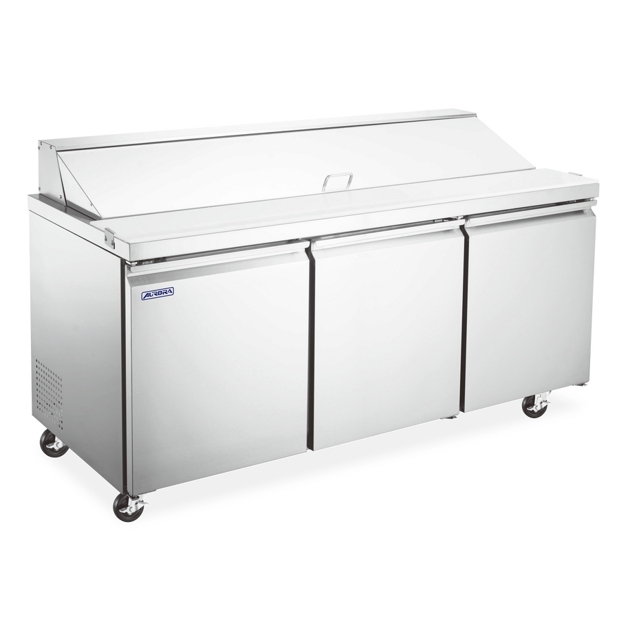 Aurora 70″ Three (3) Door Refrigerated Sandwich/Salad Prep Table, 19.5 cu.ft. (553 L), Stainless Steel