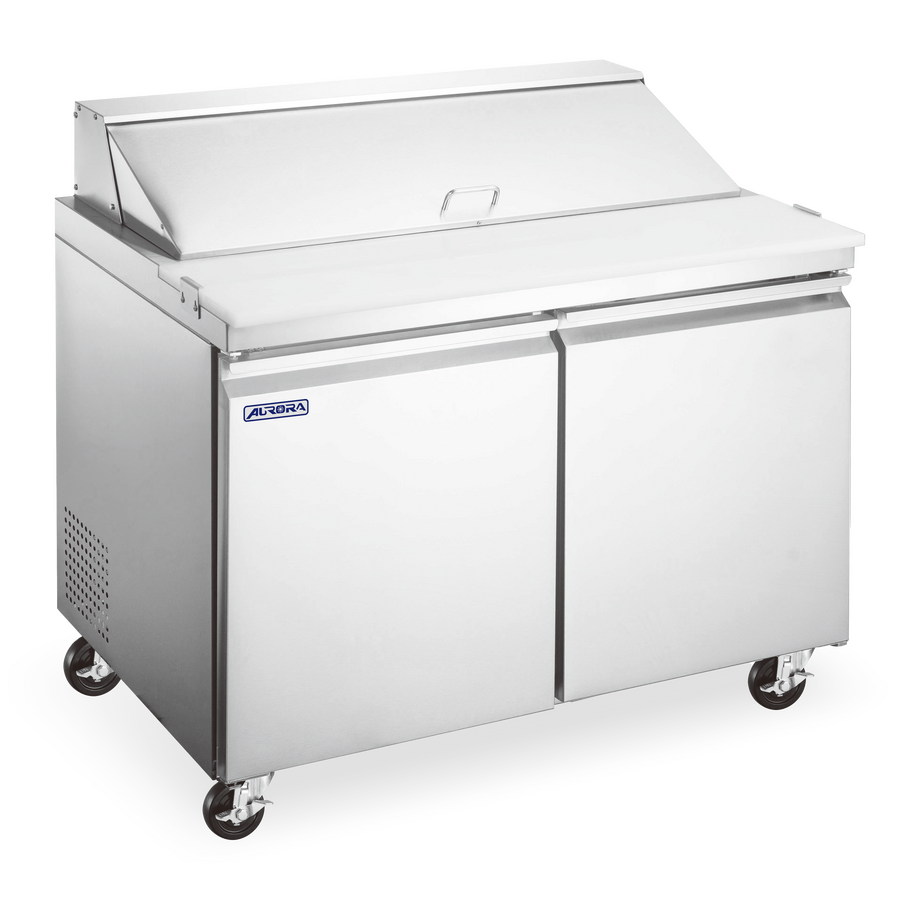 Aurora 47″ Two (2) Door Mega Refrigerated Prep Table, 9.5 cu.ft. (269 Liter), Stainless Steel