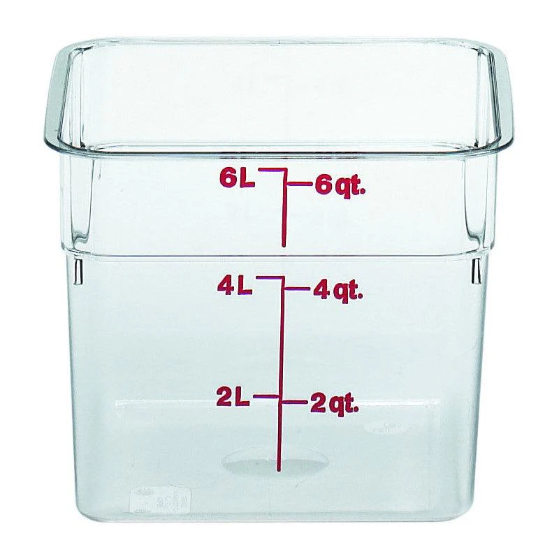 Cambro 6SFSCW135 Camwear 6 Qt. Clear Square Food Storage Container