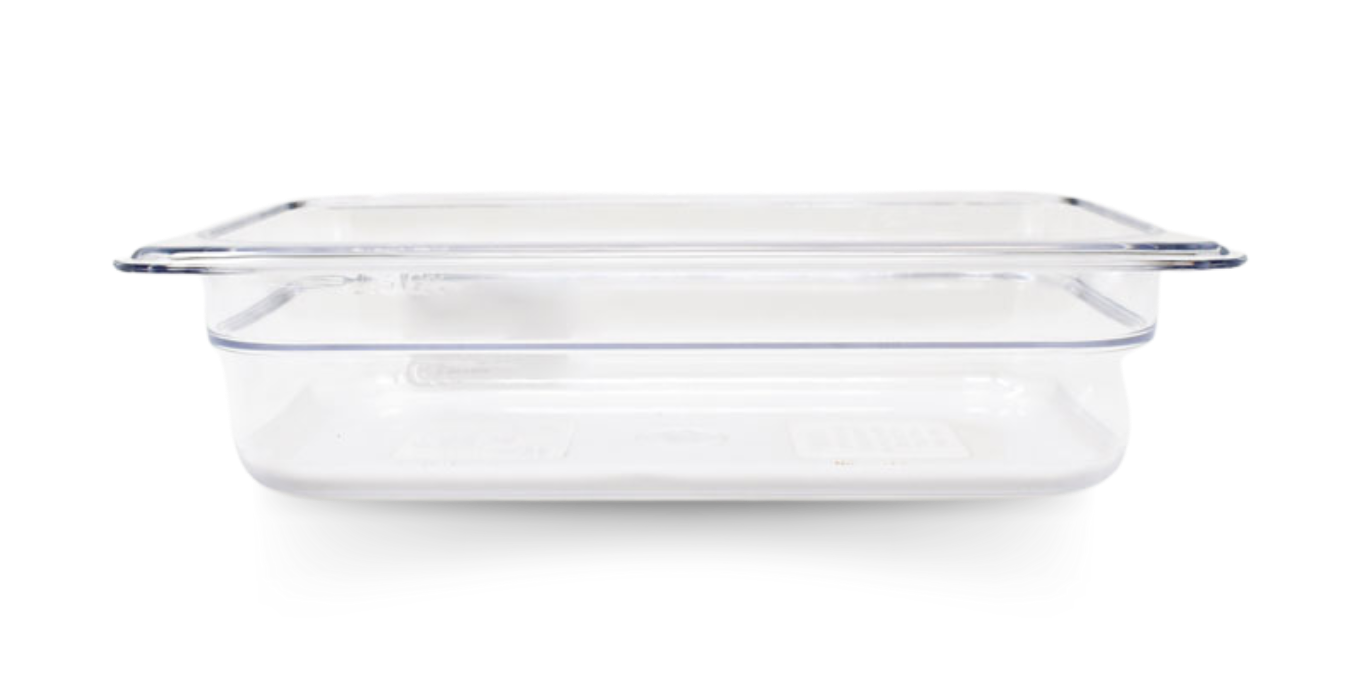 GN 1/4 Quarter-size Polycarbonate Clear Food Pan, 2 1/2″ Deep