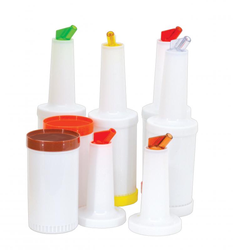 Omcan Continuous Flow Liquor and Juice Multi-Pour – 6 Assorted Colors — Capacity: 1 qt