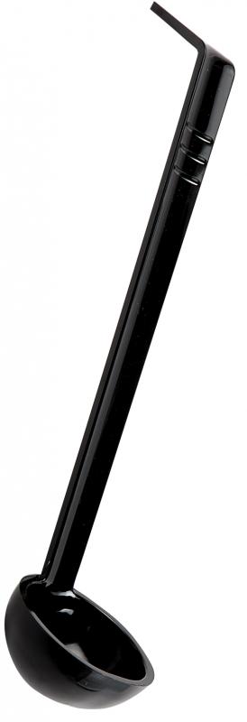 Omcan 3/4 oz One-Piece Ladle with 8.5" Handle — Color: Black
