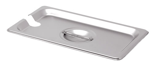 Quarter-Size Slotted Stainless Steel Steam Table Pan Cover