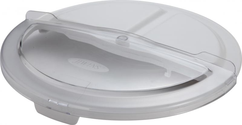 Polycarbonate + Polypropylene Rotating Lid with 20 oz Clear Scoop for 20-gallon Round Ingredient Bin