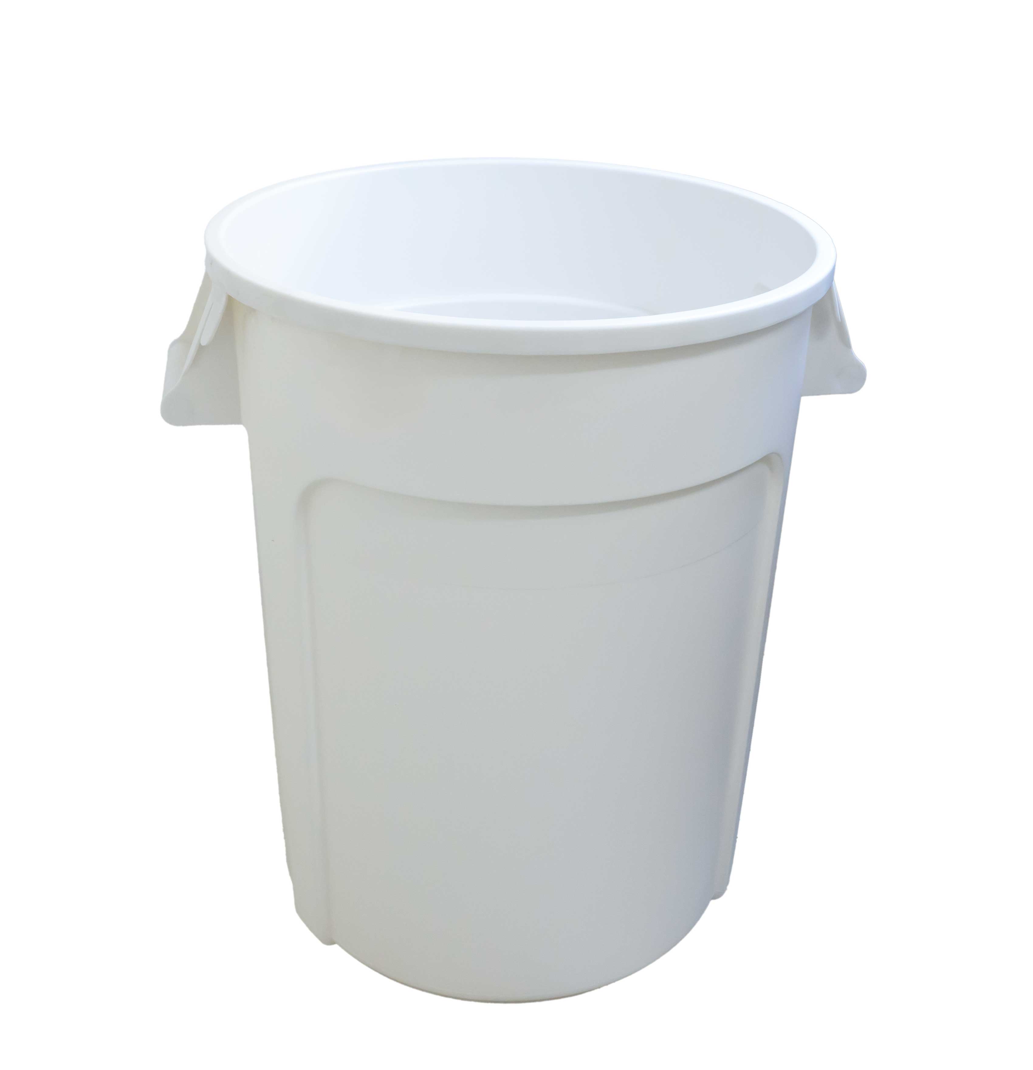32-Gallon Polyethylene White Round Ingredient Bin