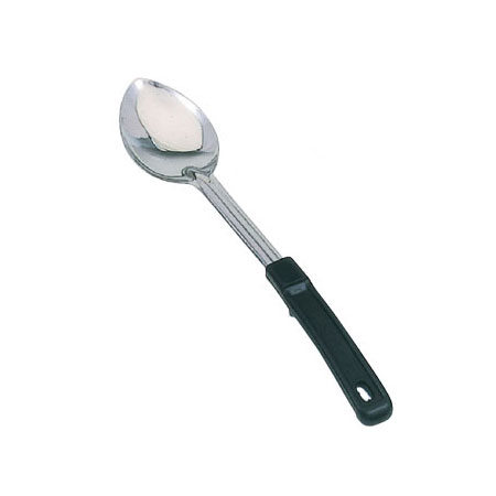 Omcan Stainless Steel Solid Basting Spoon with Stop-Hook Handle — Size: 15"