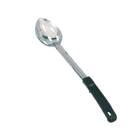 Omcan Stainless Steel Slotted Basting Spoon with Stop-Hook Handle — Size: 15"