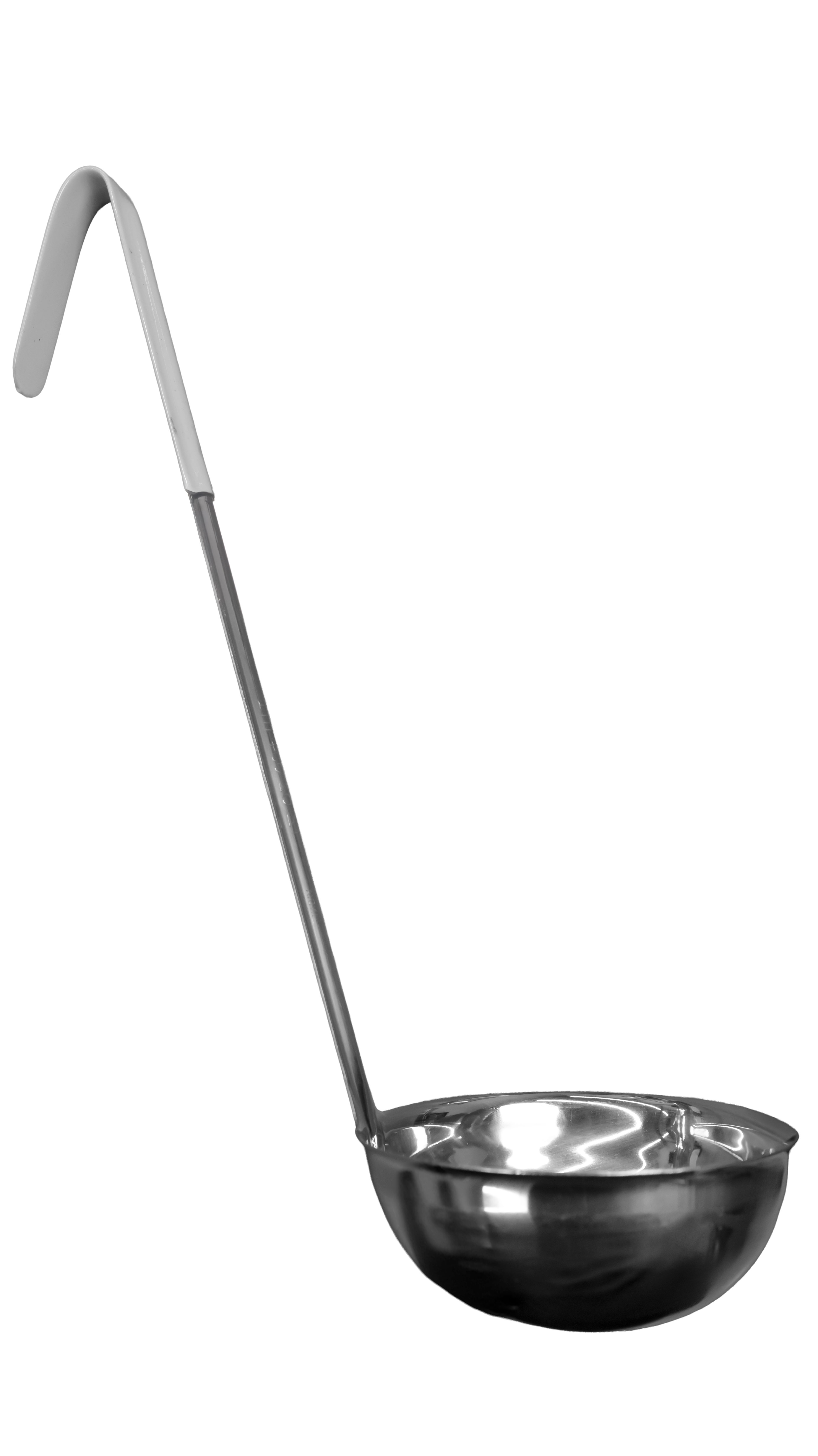 Omcan One-Piece Stainless Steel Ladle with Handle — Capacity: 12 oz / Color: Gray