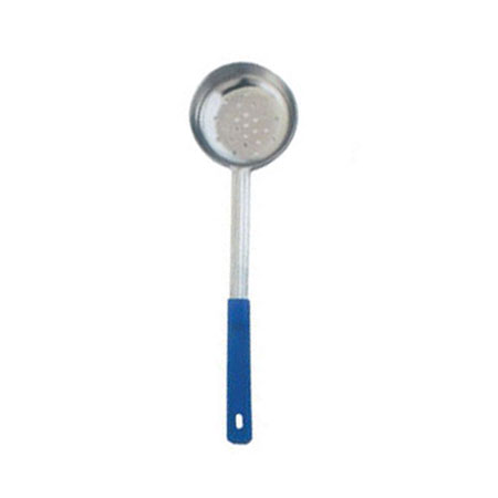 Omcan . One-Piece Stainless Steel Perforated Portion Control Spoon with Handle — Capacity: 8 oz / Color: Blue
