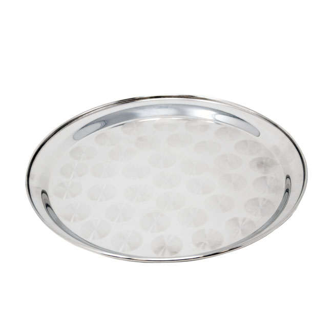 Omcan Stainless Steel Round Serving Tray — Size: 16"