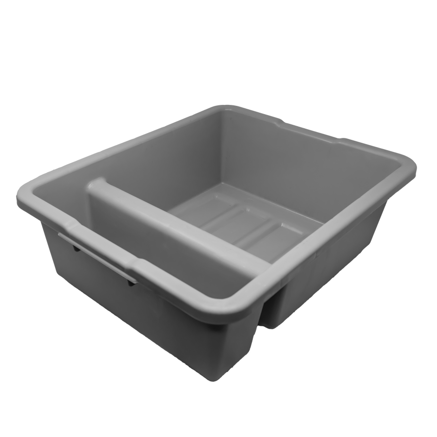Omcan 21" x 17" x 7" Polypropylene Divided Bus Box / Dish Bo — Color: Gray