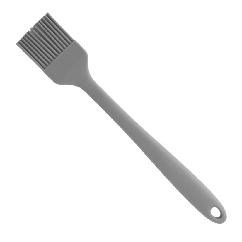 Omcan 10” x 1 3/4” Silicone Pastry Basting Brush BPA Free — Color: Gray