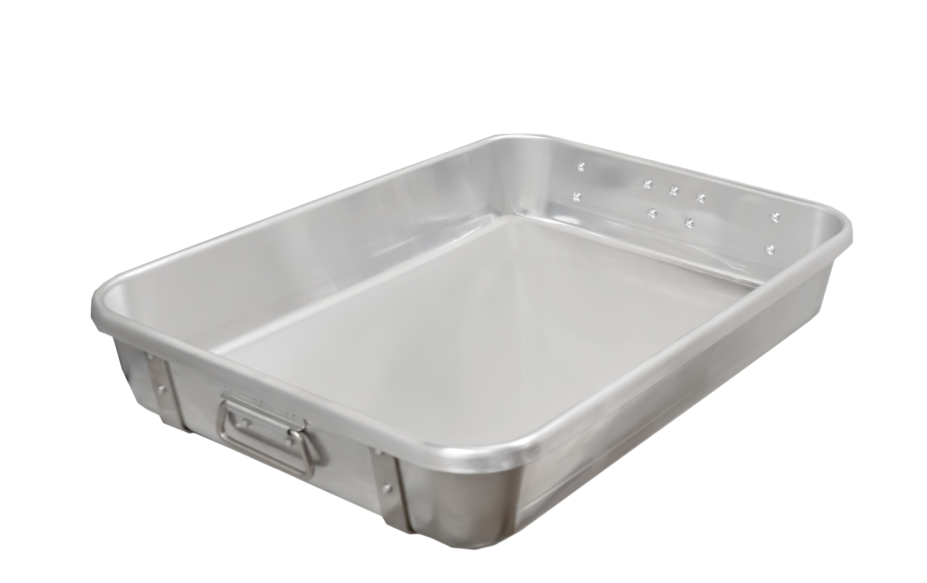 OMCAN 24" x 18" x 4" 10-Gauge (2.5 mm) Heavy-duty Aluminum Double Roaster Pan with Straps and Handles