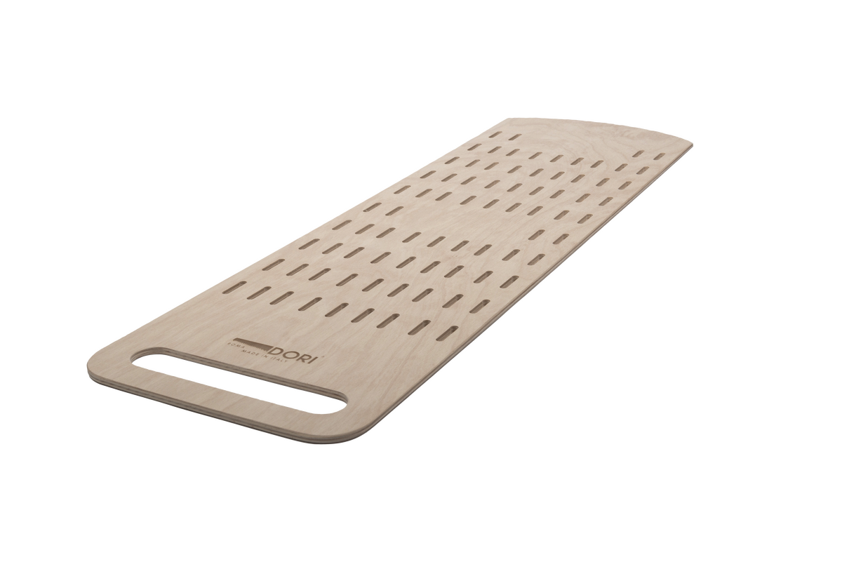 Linea Dori 39.4” x 12” Beech Wood Flatbread Perforated Pizza Peel with Handle