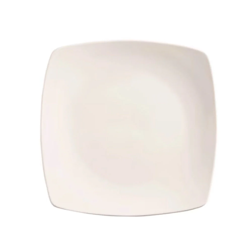 Libbey Porcelana 8.75" White Square Porcelain Coupe Plate - 24/Case - 840-465S