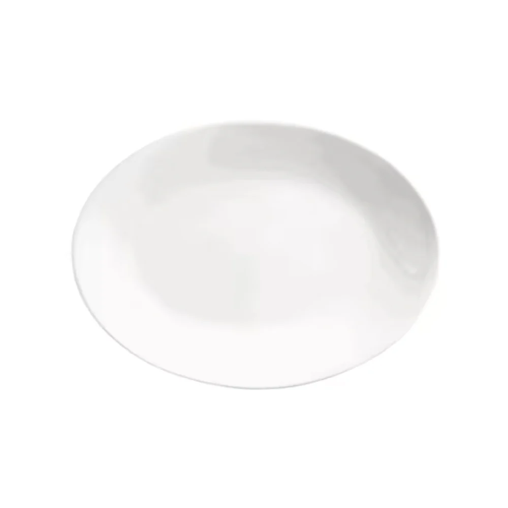 Libbey Porcelana 15.25" x 11.25" Rolled Edge Oval Coupe Platter - 840-540R-15