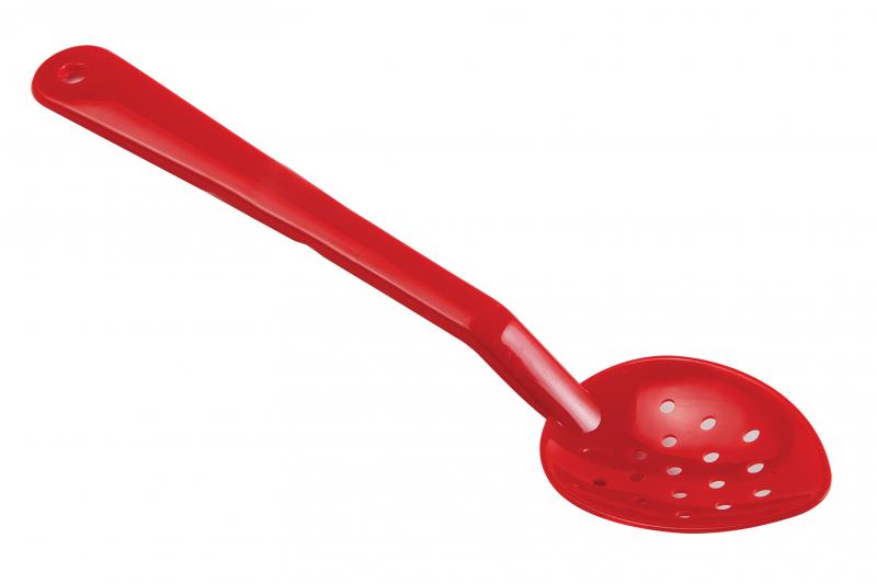 Omcan Polycarbonate Perforated Serving Spoon — Size: 13" / Color: Red
