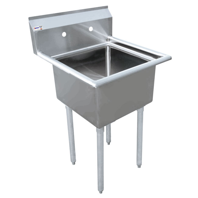 Omcan 18-gauge stainless steel One Tub Sink with Center Drain Without Drainboard