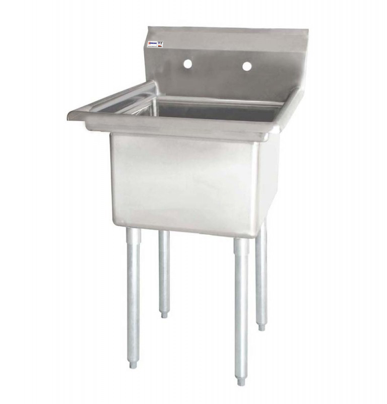 Omcan 18-gauge stainless steel One Tub Sink with Corner Drain Without Drainboard