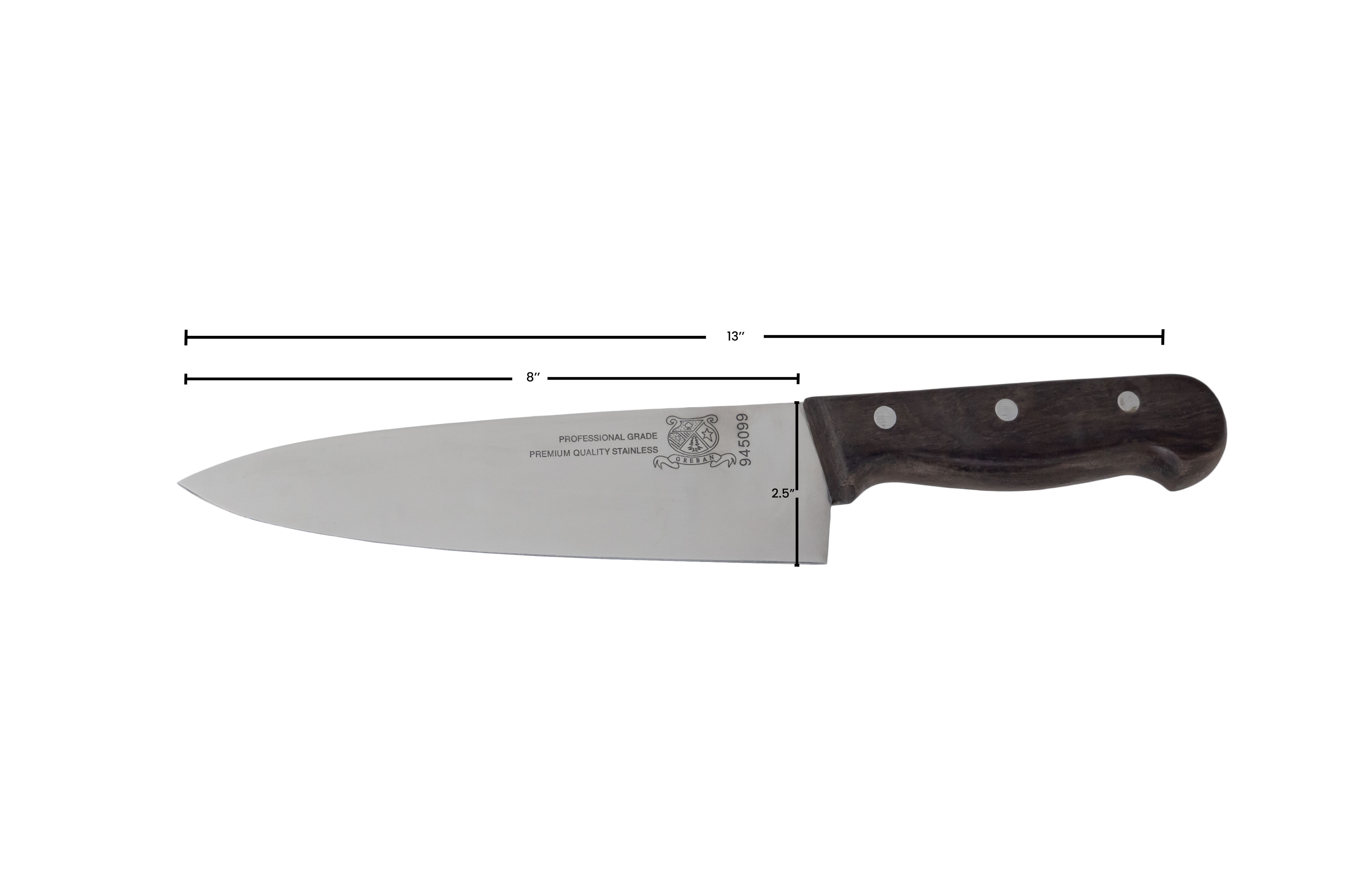 Omcan 8" Medium Cook Knife with Handle
