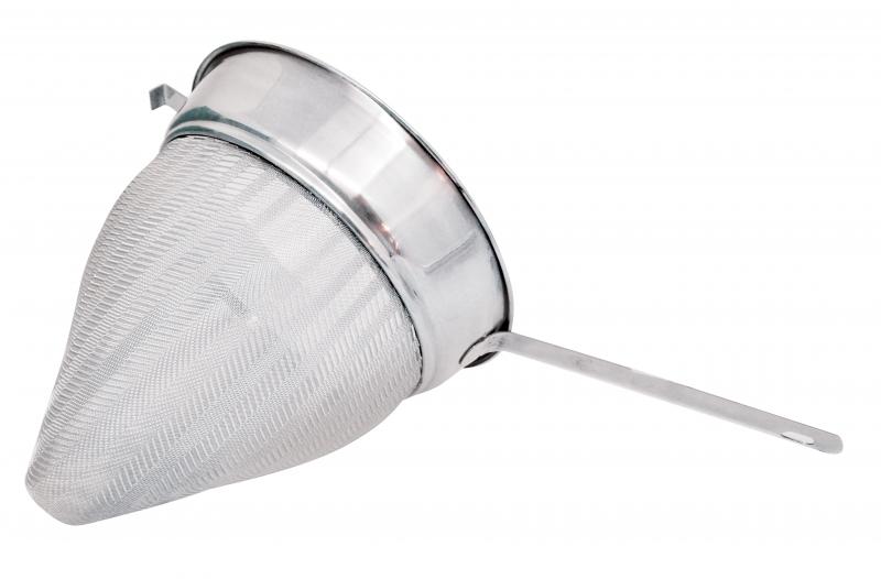 Omcan Stainless Steel 40 Mesh Bouillon Strainer with Flat Handle
