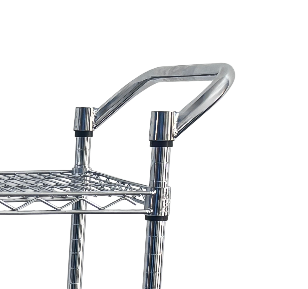 Omcan Push Handle Chrome Plated for Wire Shelving Cart