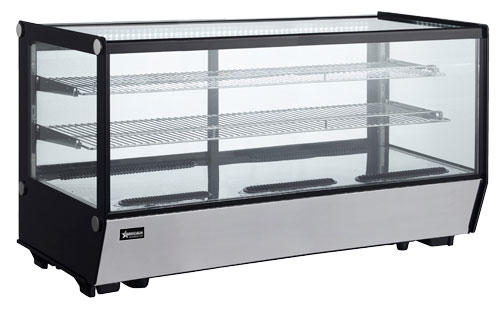 Omcan Two (2) Shelf Square Glass Countertop Refrigerated Showcase, . ( ), Stainless Steel