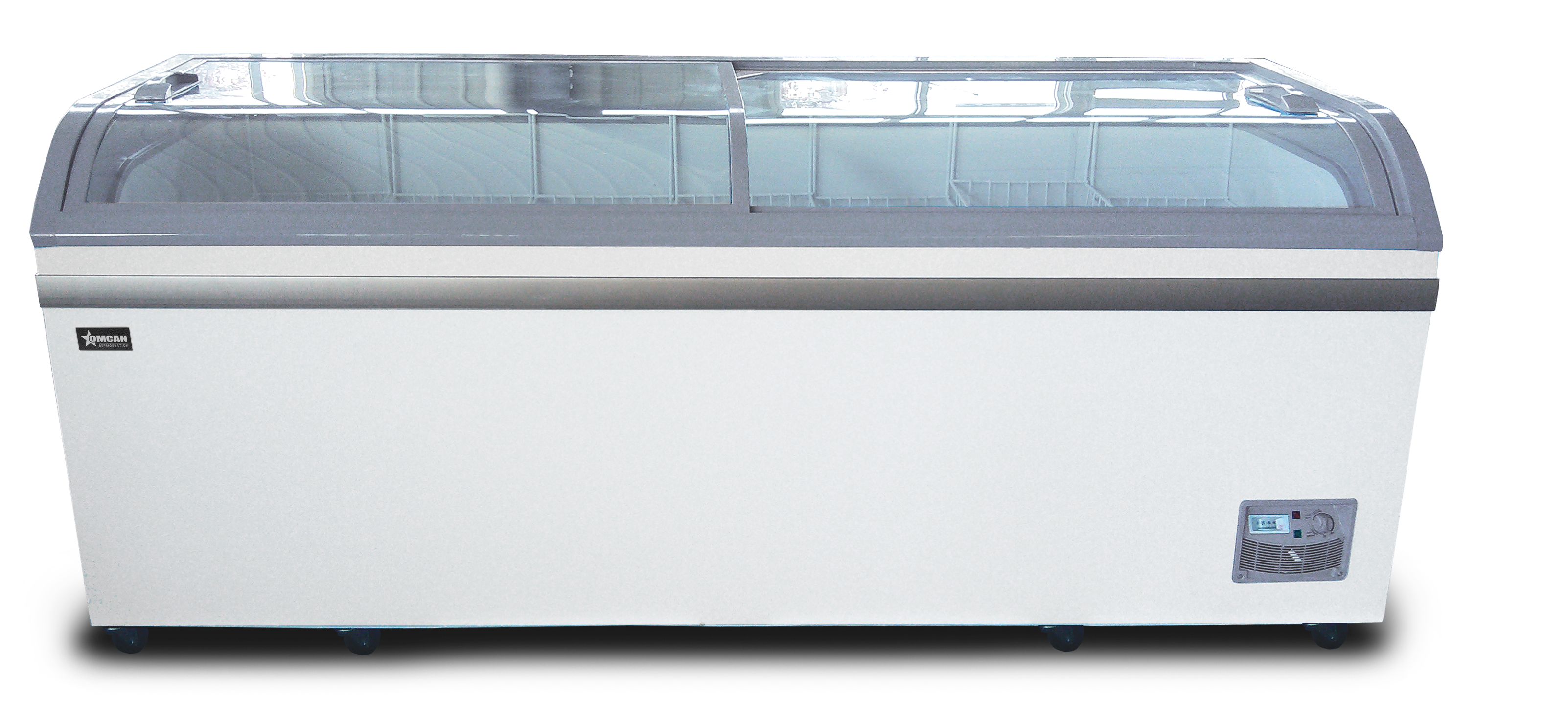 Omcan Two (2) Door Ice Cream Display Chest Freezer with Curved Glass Top, . ( )